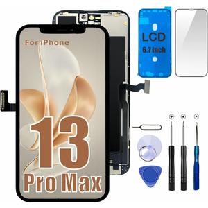 passionTR for iPhone 13 Pro Max LCD Screen Replacement Kit, 6.7'' A2643 A2484 A2641 A2644 A2645 Screen Digitizer 3D Touch Assembly Repair Part with 120Hz ProMotion