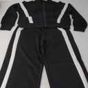 XIEERDUO Lounge Sets for Women 2025 Sweatsuit 2 Piece Outfits Sweatshirt Wide Leg Sweatpant Tracksuit Matching Set M