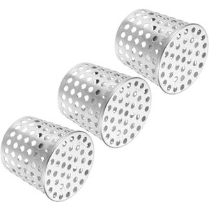 PATIKIL Gutter Guard Filter 2.5"-2", 3 Pack PVC Termination Cap Mesh Screen Vent Cover Stainless Steel Conical Exhaust Pipe Cover Guard Filter Strainer for Downspout Silver