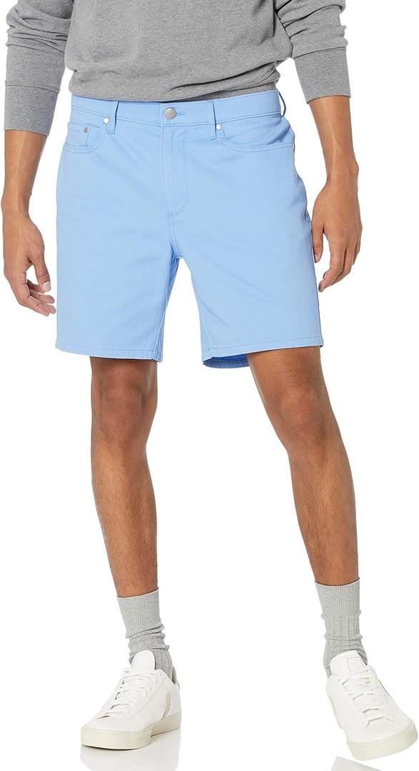 Amazon Essentials Men's Slim-Fit 7" Inseam Stretch 5-Pocket Short (Blue)