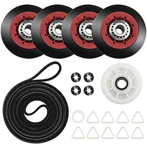 Upgrade 4392067 Dryer Repair Maintenance Kit -Perfect for Whirlpool Cabrio Duet Maytag Bravos XL Kenmore Elite Dryer Parts,with WPW10314173 Drum Roller&661570V Belt&Idler Pulley TOMOON