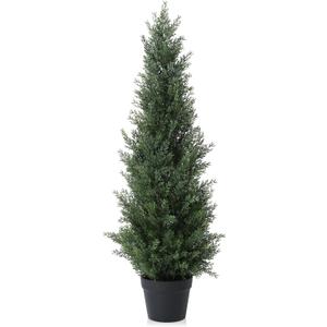 3FT Artificial Cedar Topiary Trees for Outdoors Potted Fake Cypress Tree Faux Evergreen Plants for Home Porch Decor