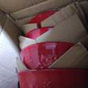 Pfaltzgraff Trellis Snowflakes 12 Piece Dinnerware Set, Service For 4, Red