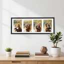 decorUhome 8x22 Picture Frames Collage Wall Decor, Display 4Pcs 5x7 Photos with Mat or 1Pcs 8x22 Unmatted, 4 5x7 Collage Picture Frames for Wall Mounting, Black