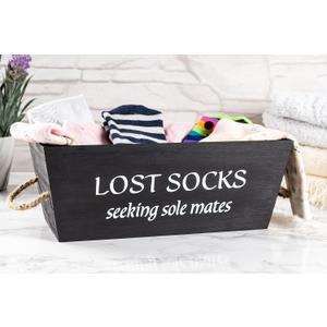 Lost Socks Basket for Laundry Room Farmhouse Laundry Room Dcor and Accessories Lost Socks Bin For Laundry Room Sock Basket for Laundry Sock Holder for Laundry Lost Socks Sign
