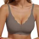 Womens Wireless Bras Push Up Bralette Supportive Everyday Bras Seamless Full Coverage Comfort T-Shirt Bra (L)