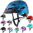 Kids Bike Helmet,Bavilk Kids Boys Girls Bike Helmets with LED Light Detachable Visor Children Youth Teen Multi-Sport for Skating Cycling Scooter Skateboard Adjustable & Lightweight 19.7"-22.4" (Matte Stars)