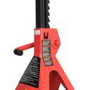 Amazon Basics Steel Jack Auto Stands, 3 Ton (2.7 metric Ton) Capacity, Easy to Use, Adjustable Height, 6,000 lb, 1 Pair, Black and Red