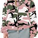 Camo Hoodie Womens Zip Up Hoodies Oversized Hooded Sweatshirt Fleece Long Sleeve Jacket (Small)