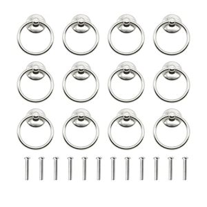 12 Pieces Drawer Pull Ring Knobs Metal Ring Pull Handle Knobs Used for Cabinet Drawer Cupboard Dresser Door (Silver)