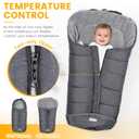 Orzbow Universal Stroller Footmuff, Winter Baby Bunting Bag for Stroller - Baby Sleeping Bag with Coral Fleece Lining for Cold Weather, Water-Repellent, Winter Must Have for Toddler Kids, Dark Grey
