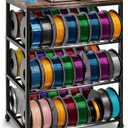 3D Printer Stand with Filament Storage, 4-Tier 3D Printer Table Cart Filament Storage Rack with Wheels, Heavy Duty Metal 3D Printer Desk Shelf for Studio Garage Office Workshop