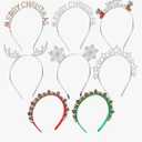 Ceenna 6 Pcs Christmas Headbands for Women Xmas Bell Hairband Rhinestone Reindeer Antler Snowflake Headband for Cosplay