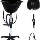 Dompel Portable Shampoo Bowl  Washing Unit & Hair Sink for Salons, Home Care, Seniors & Disabled  Chrome Steel Structure, Adjustable Height, 22L Capacity