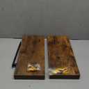 QEEIG Bathroom Floating Shelves for Wall - 15.7" Wall Mounted Shelf Over Toilet Farmhouse Home Decor Display Bookshelf Small 15.7 x 6.7 inch Set of 2, Rustic Brown (008-40BN)