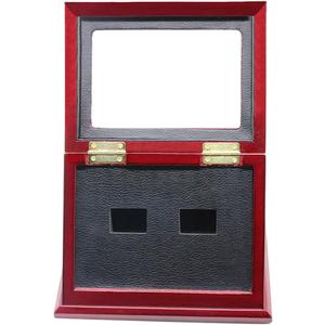 Sports Championship Rings Wooden Display case Shadow Box Without Rings (2 Slots)