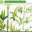 7/8ft Tall Artificial Bamboo Tree 10 Pack, Removable Faux Bamboo Outdoor with Encrypted Silk Leaves for Garden Fence Courtyard Entrance, Privacy Waterproof Fake Plants (7ft/213cm)