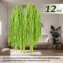 Suncalla 12 Pcs Green Spring Natural Dried Amaranthus Hanging Flowers Amaranthus Artificial Flowers for Wedding Arch Bouquet Floral Garland Wall Home Decoration (23 Inch)