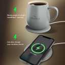 12oz IntelliHeat Coffee Mug | Baristas Choice | Exclusive Wireless SmartSense Pad | Maintains Perfect 135F | Hand-Crafted Ceramic Mug & Lid | for Tea Drinkers | Backed for Life - Grey