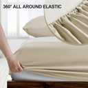 FreshCulture King Fitted Sheet Only - Hotel Quality Fitted Sheet King Size - Ultra Soft & Breathable - Brushed Microfiber - Deep Pocket - Cooling Fitted Sheets for King Size Bed (Sand)