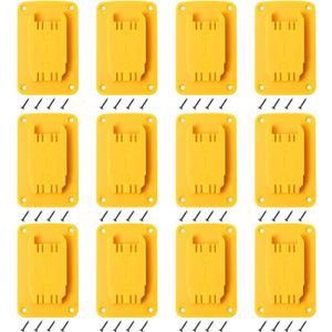 12packs Tool Holder for Milwaukee M18 & Dewalt 20v ,Wall Mount Drill Holder with 48 Screws (Yellow)