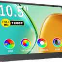 IBW Small Portable Monitor 10.5" 500 Nits 2000:1 FHD 1280P IPS Screen, Ultra-Slim Mini Monitor w/Kickstand & Dual Speaker, USB C HDMI HDR Portable Gaming Monitor, Travel Monitors for Laptop PCs