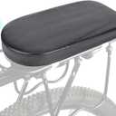 Bicycle Manned Cushion, Black PU Bike Rear Saddle Mountain Bike Back Shelf Seat Cushion, Wide Soft Pad Bicycle Accessory for School Sports Trail Riding