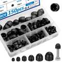 smseace 150pcs 6-Values Bolt and Nuts Protective Caps M4/M5/M6/M8/M10/M12 Bolt Covers Caps kit Nuts and Bolt Cap Assortment Kit Used Protect Hex Screws