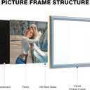 16x16 Velvet Picture Frame, Spruce Blue 16x16 Velvet Photo Frame with Vintage Gold Border, 16 by 16 Poster Frame with HD Real Glass Horizontal & Vertical Display for Tabletop and Wall Decor (1 Pack)