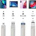 512GB Qainerly Photo Stick for Phone Flash Drive,4in1 Memory Stick for Photos and Videos USB Stick External Storage Compatible for iPhone/iPad/Android/PC
