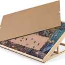 Lavievert 1000 Piece Tilting Jigsaw Puzzle Board with Wooden Cover, Adjustable Puzzle Board with Built-in Easel/Stand, Portable Puzzle Table with Non-Slip Flannel Tabletop for Adults, Up to 1000 Pieces