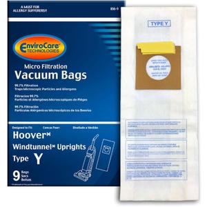 EnviroCare 859-9 Type Y Vacuum Bag Replacement for Hoover WindTunnel Uprights and Hoover Vacuums, 9 Pack