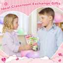 Jumlys Valentines Day Gifts for Kids, 32 Packs Valentines Day Cards with Donut Stress Ball Keychains, Valentine Day Party Favors for Boys Girls, Ideal Exchange Cards for Classroom