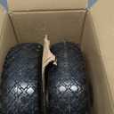 AR-PRO (2-Pack) 12" Flat-Free Solid Tire and Wheel, with 3-3/4" Centered Hub & 1" Bore, Fits 25mm Axle Shaft, Replacement Heavy-Duty Trailer Dolly & Utility Cart Wheel Set