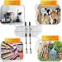 Self Adhesive Broom and Mop Holder Wall Mounted  SUS304 Stainless Steel 2-Slot Organizer with Anti-Slip Rubber Grips, 25lb Load, Adjustable for 0.61.4" Handles, Garage Kitchen Bathroom Use, 2 Pack