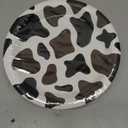 BLUE PANDA 48 Pack Cow Print Paper Plates (9 Inch) for Barnyard Birthday, Farm Animal Party - Cow Baby Shower Supplies (Brown Foil Print)