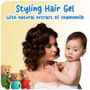 Ricitos de Oro Chamomile Hair Gel -Preserves Natural Color, Non-Greasy, Alcohol Free, Hypoallergenic, Tear-Free, Gentle Daily Use - Baby, Kids Hair Gel, Toddler - 4.05 Oz, 3-Pack