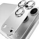 YWXTW Designed for iPhone 17 Pro Max Camera Lens Protector, [1:1 Perfect Fit] Full Coverage Matte Metal Tempered Glass Camera Screen Cover Accessories, Case Friendly (Silver, iPhone 17 Pro Max)