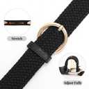 JASGOOD Women Men Braided Woven Elastic Stretch Waist Belt Golf Canvas Fabric Casual Belt for Jeans Pants (Black)