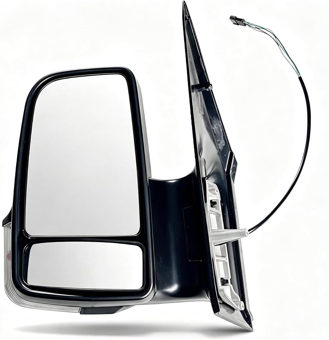 SIEMID Passenger Side Mirror Compatible with Mercedes Sprinter 2006-2018 Dodge Freightliner W906, Heated Power Dual Lens Side View Mirror with Turn Signal, 6 Pin, Replaces 9068106116 2E1857502R