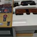 Train Set with Remote Control,Electric Train Track Around Christmas Tree W/Cargo Vehicle,Light & Sounds,Alloy Steam Locomotive Engine Train Toy Gift for Boys Girls 4 5 6 7 8 9 10