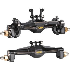 AMK 174g TRX4M Brass Portal Axles Front Rear Complete Set with 7mm Hex Wheel Hubs 4mm Adapters for 1/18 RC Crawler TRX4M Upgrades Bronc Defend K10