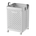 UAK Laundry Basket with Wheels, Collapsible Plastic Laundry Hamper with Handle, Foldable Laundry Basket Organizer for Laundry and Bathroom (Grey, Extral Large)