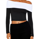 Forever 21 Women's Colorblock Off-The-Shoulder Top, Size S