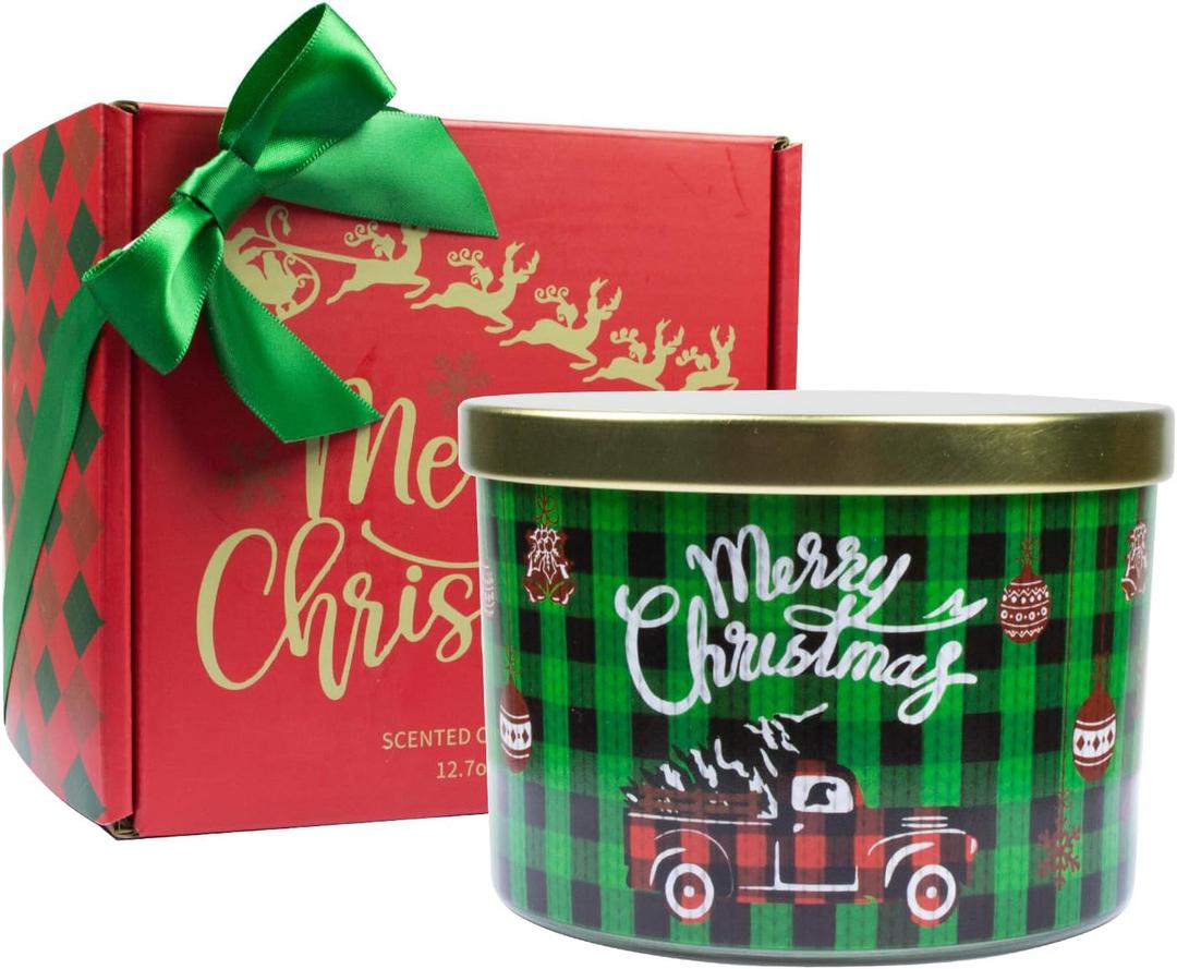 Christmas Candles - Christmas Gifts for Women, Natural Soy Wax Christmas Tree Scented Candles(12.7oz)