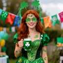 2 x 12Pcs St Patricks Day Headband Costume Accessories Set - Felt Clover Boppers Headband Shamrock Sunglasses Temporary Tattoos Irish Costume Accessories Irish Party Cosplay Favors