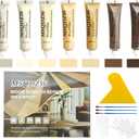 Wood Repair Kit, 13Pcs Wood Filler Repair kit, Wood Scratch Repair for Wooden Furniture, Floor, Table, Door, Cabinet Discoloration, Wood Touch Up Fillers, Wood Stain Paint, Oak