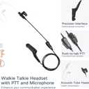 Earpiece Compatible with Motorola Radios APX 6000 XPR 7550e | Fits APX 8000/7000/4000 & XPR 7350e/7580e/7380e/7550/7350, Acoustic Tube Surveillance Headset, One-Click PTT, Plug and Play