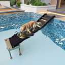 Adjustable 4-Leg Dog Pool Ramp - Quick Setup & Foldable Dog Ramp for Pool, 200lbs Capacity - Non-Slip Design for Enhanced Stability, Black
