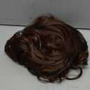 KOME Brown Highlight Synthetic Lace Front Wig,13×6 Long Curly Glueless Wigs for Women Daily Use 24IN (4/30/34)